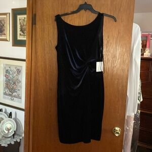 Navy velvet dress